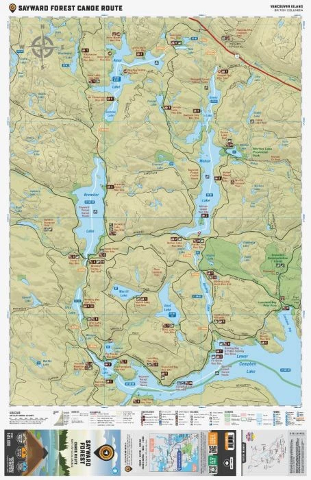 BRMB Sayward Forest Canoe Route Waterproof Map BRMB Sayward Forest Canoe Route Waterproof Map -Western Canoe Kayak