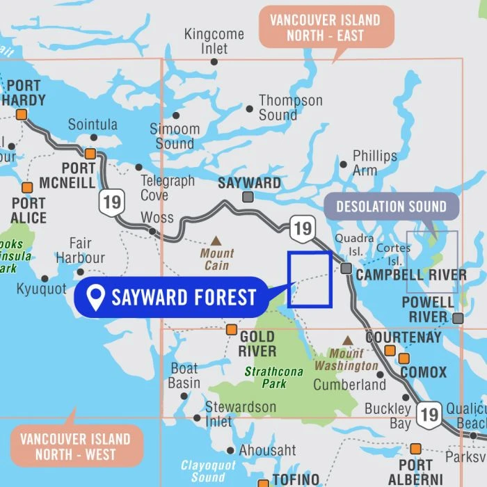BRMB Sayward Forest Canoe Route Waterproof Map BRMB Sayward Forest Canoe Route Waterproof Map -Western Canoe Kayak mapkey sayward forest 76259.1705526343