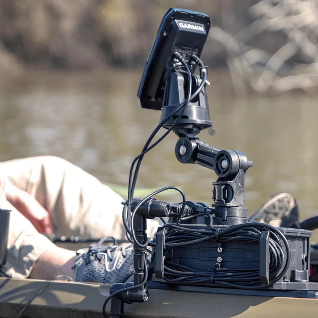 YakAttack Fish Finder Mount W/LockNLoad Mounting System, Round Plate, 4” ext YakAttack Fish Finder Mount W/LockNLoad Mounting System, Round Plate, 4” Ext -Western Canoe Kayak yakattack kayak accessories yakattack fish finder mount w locknload mounting system round plate 4 ext